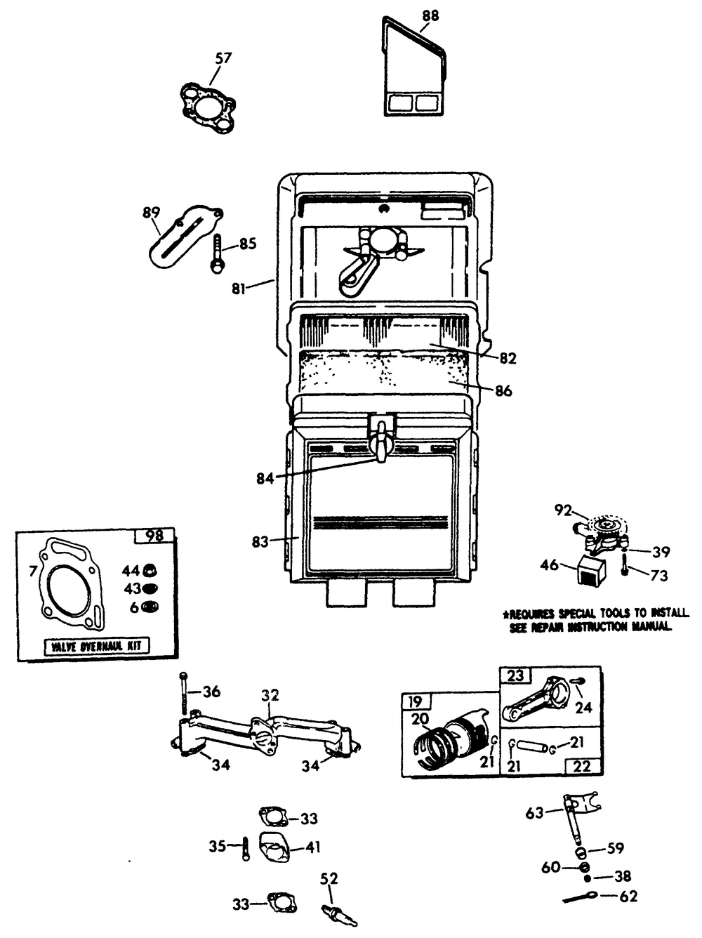 Gn-Engine (Long Block) I Diagram and Parts List for 0865-0 8kw Generac Generator