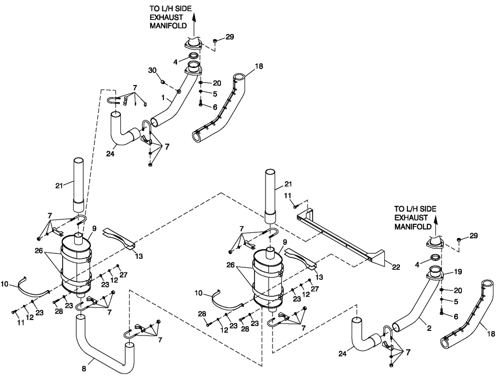Muffler 5.4l/6.8l Cpl Exhaust C5 Diagram and Parts List for CT08046ANSN (3507V24654)(2007) Generac Generator