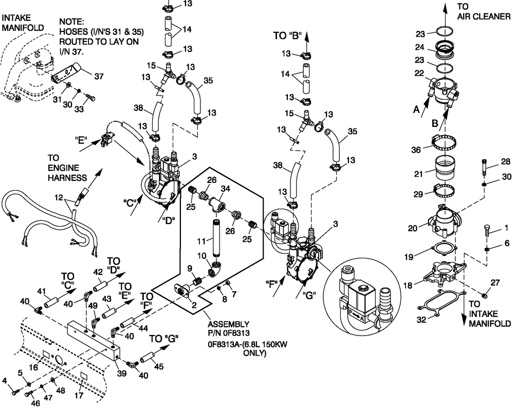 Fuel Natural Gas G3 130/150kw Emissions Diagram and Parts List for QT13068ANSY (5466536)(2009) Generac Generator