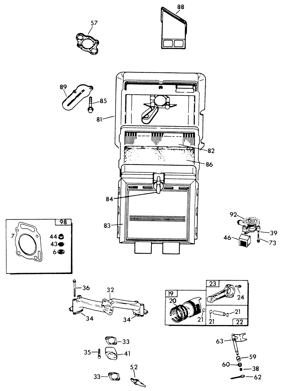 V-Twin Engine Parts (Part 3) Diagram and Parts List for 9311-0  Generac Generator