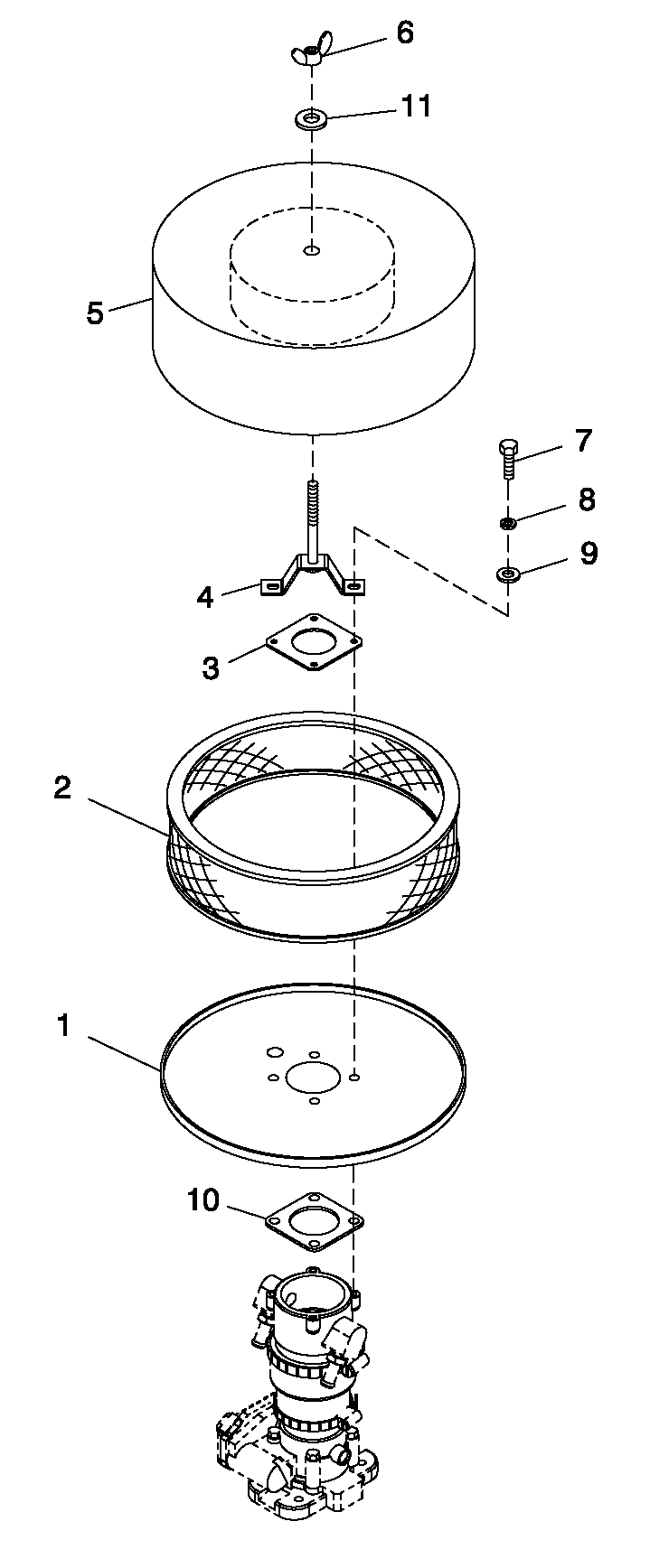 Air Cleaner 5.4l/6.8l Ford Diagram and Parts List for QT08054ANSNA (5981037 - 5981038)(2010) Generac Generator