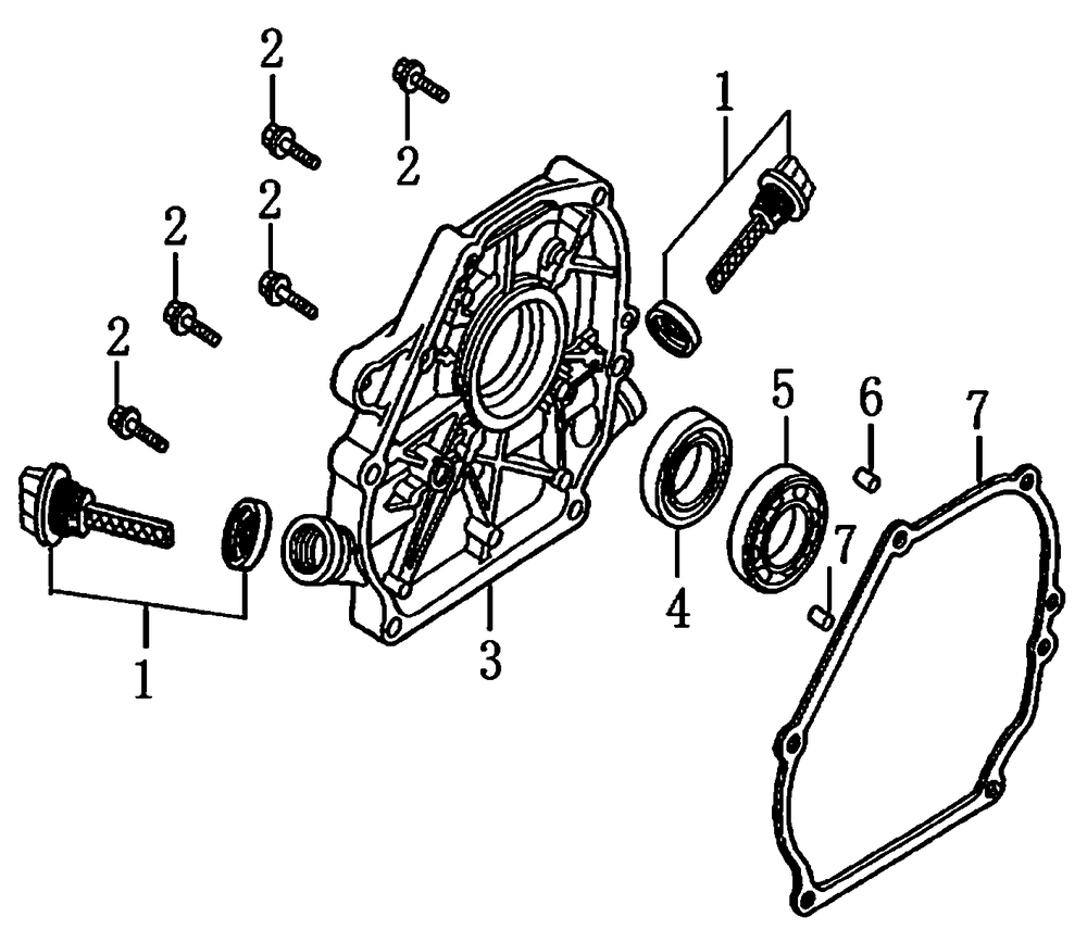 Crankcase Cover 2 Diagram and Parts List for 0059911 (7363389 - 7363816)(2012) Generac Generator