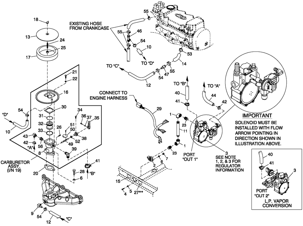 Fuel System Ng/Lpv 1.6l C1 Cpl Diagram and Parts List for QT02516ANAN (4528329 - 4646738)(2006) Generac Generator