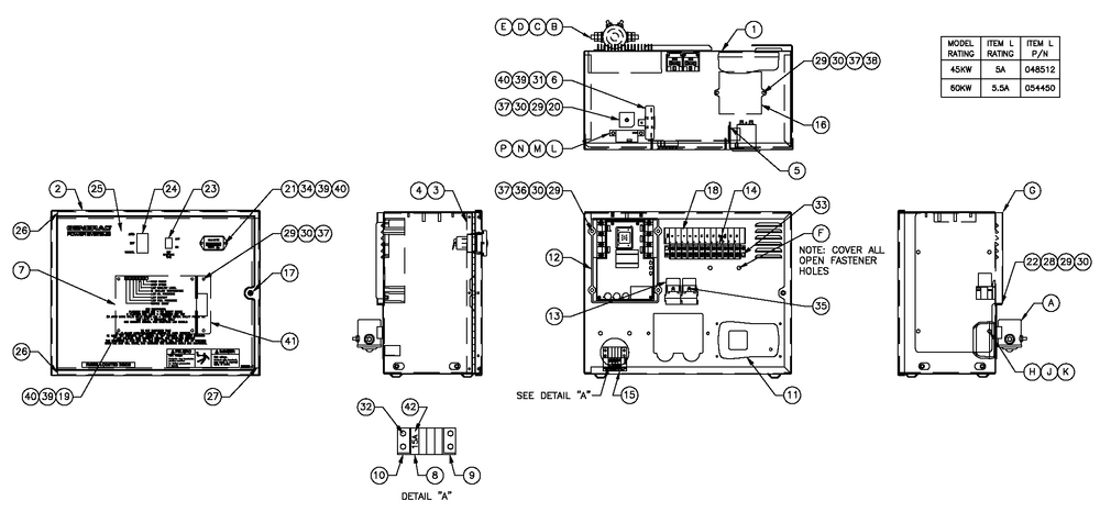 R-200b 3600 Rpm 2.4l Diagram and Parts List for 0054792 (5373485 - 5373489)(2009) Generac Generator