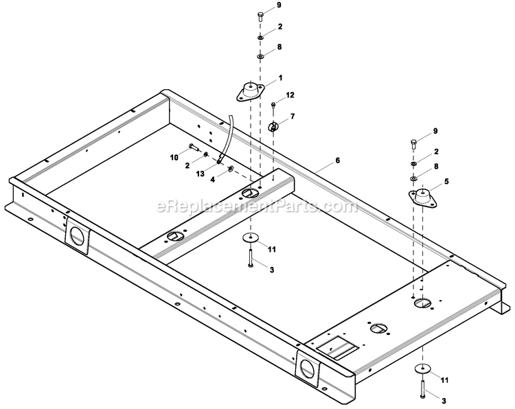 Ev Mounting Base D2.3l Std Diagram and Parts List for RD02023JDAS (9225713)(2014) Generac Generator