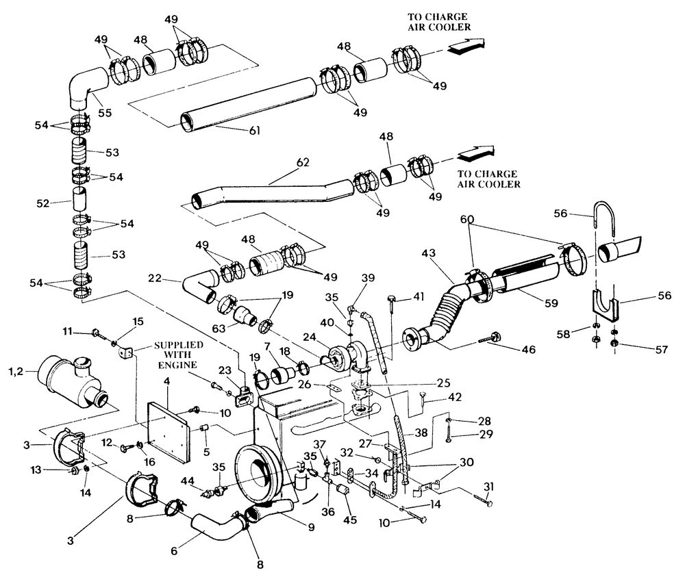 Turbocharger Diagram and Parts List for 9336-3  Generac Generator