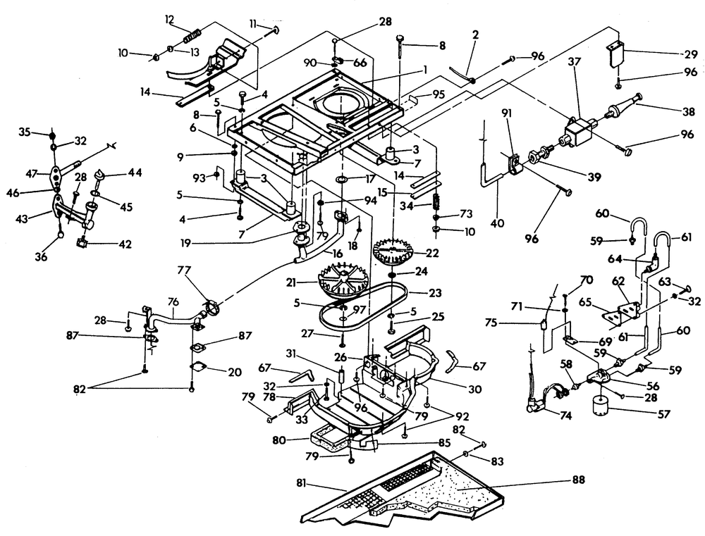 Base And Pulleys Diagram and Parts List for 9592-1  Generac Generator