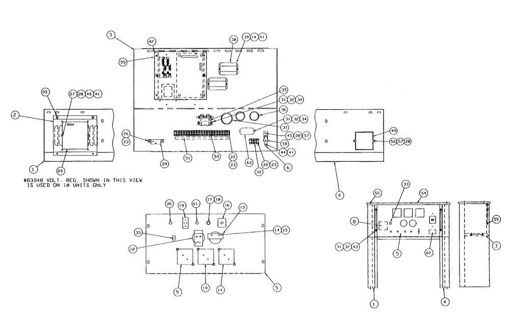 Control Panel Diagram and Parts List for 0611-4  Generac Generator