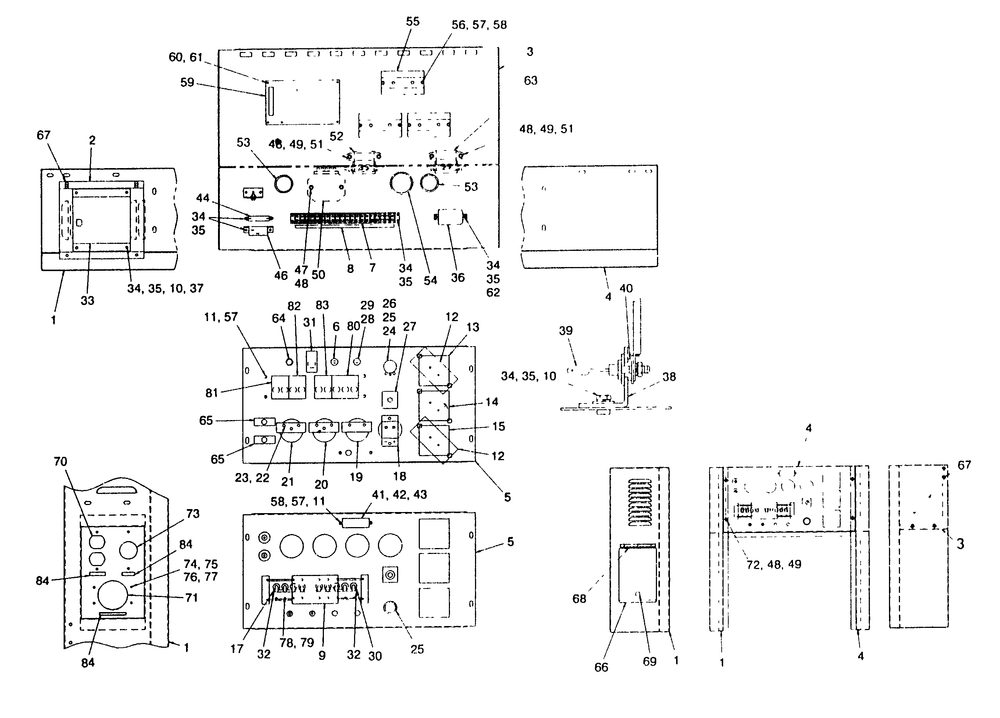 Control Panel Diagram and Parts List for 9154-0  Generac Generator