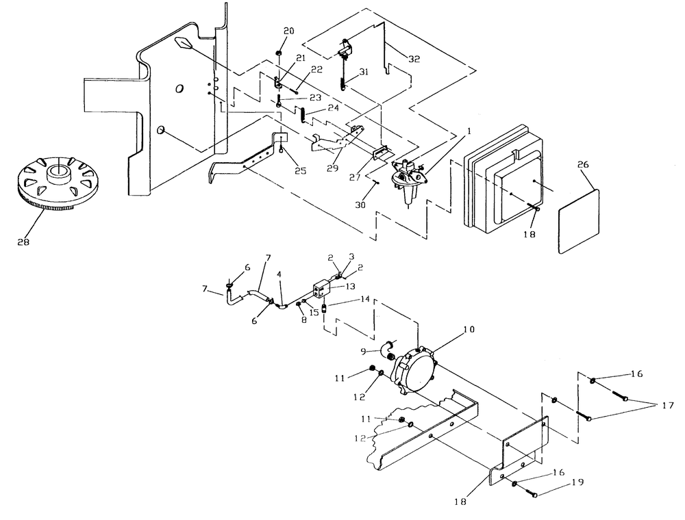 Carburetor Diagram and Parts List for 0896-0  Generac Generator
