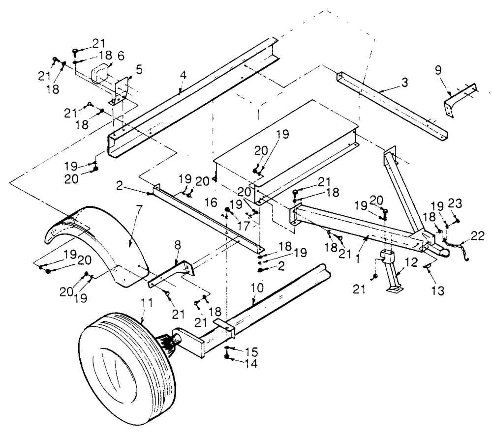 Trailer Diagram and Parts List for 9154-2  Generac Generator