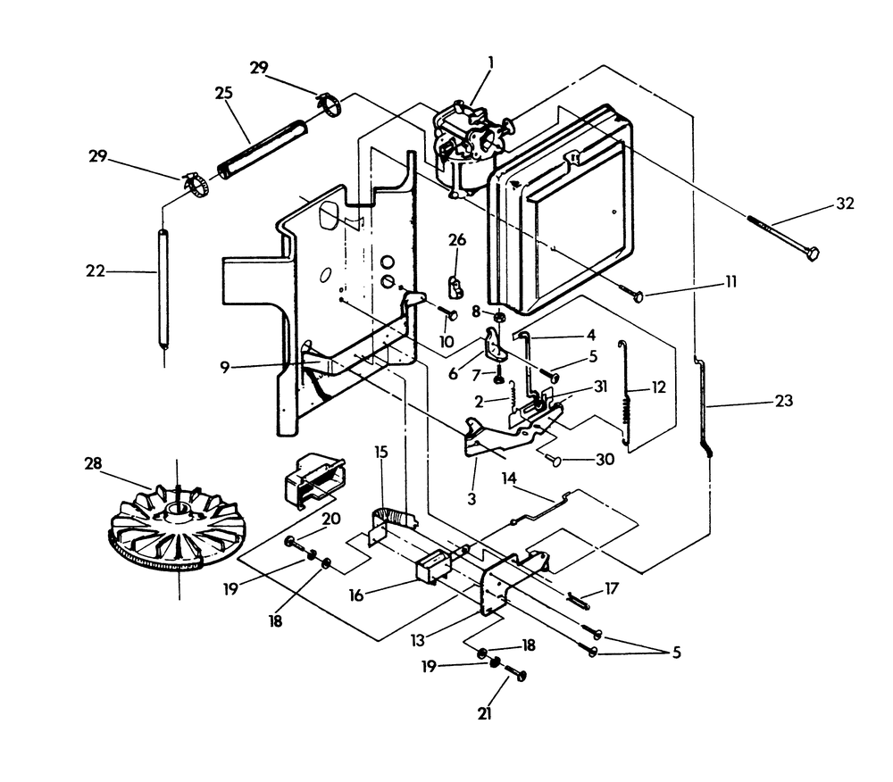 Gasoline Carburetor Diagram and Parts List for 9572-0  Generac Generator