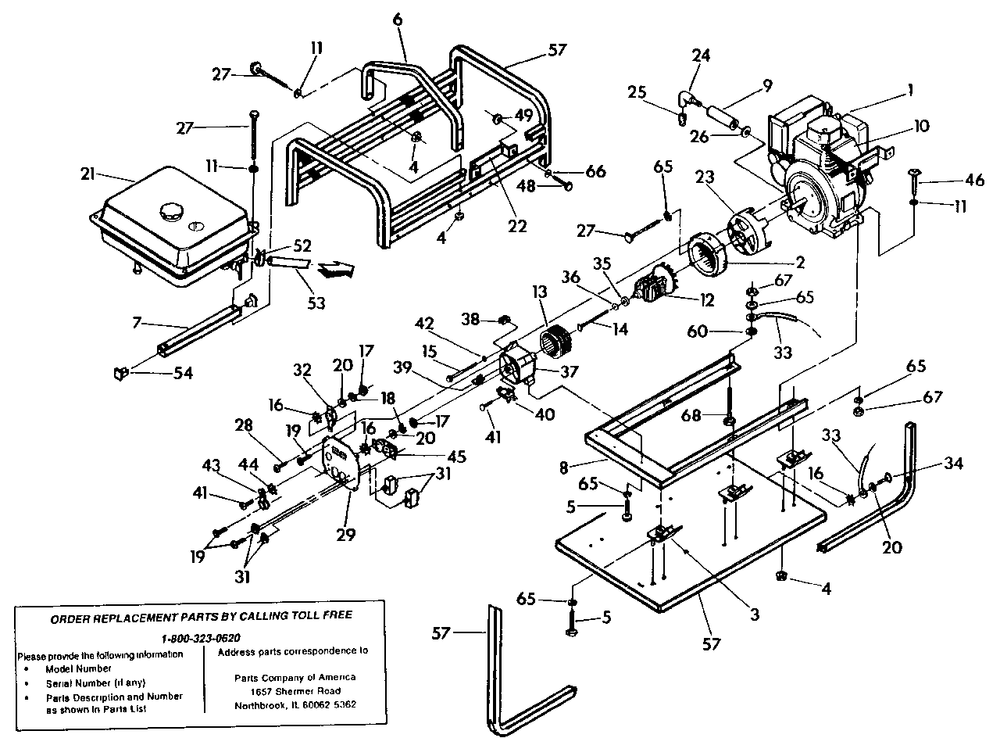 Cradle And Generator 3zc14 Diagram and Parts List for 4W115C (9160-2)(9160-2) Generac Generator