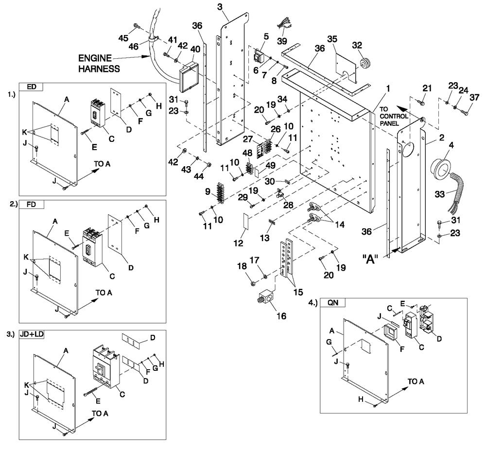 Cpl C2 And C4 Flex Hsb Diagram and Parts List for QT04524ANSY (5649706 - 5876247)(2010) Generac Generator