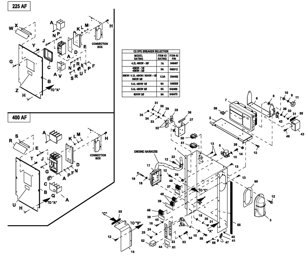 Ev Conbox C2 Cpl Diagram and Parts List for HT03524ANAX (7064093 - 8357475)(2013) Generac Generator