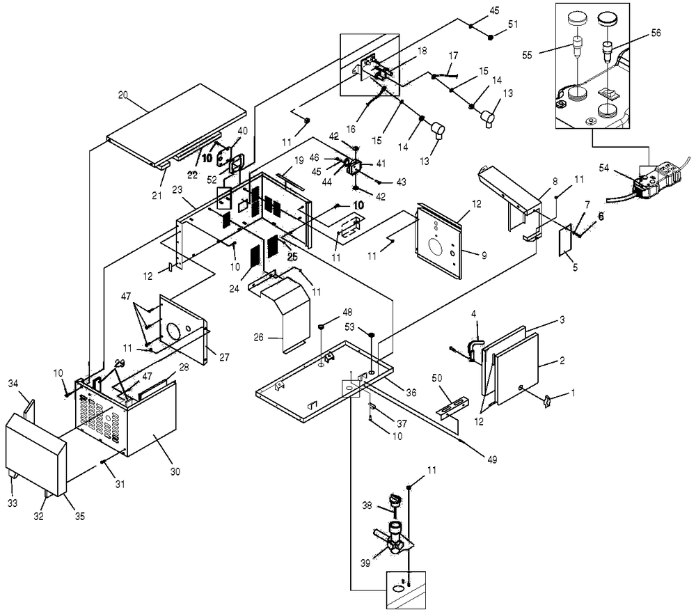Enclosure Diagram and Parts List for 0047910 (3762455 - 4697865)(2014) Generac Generator