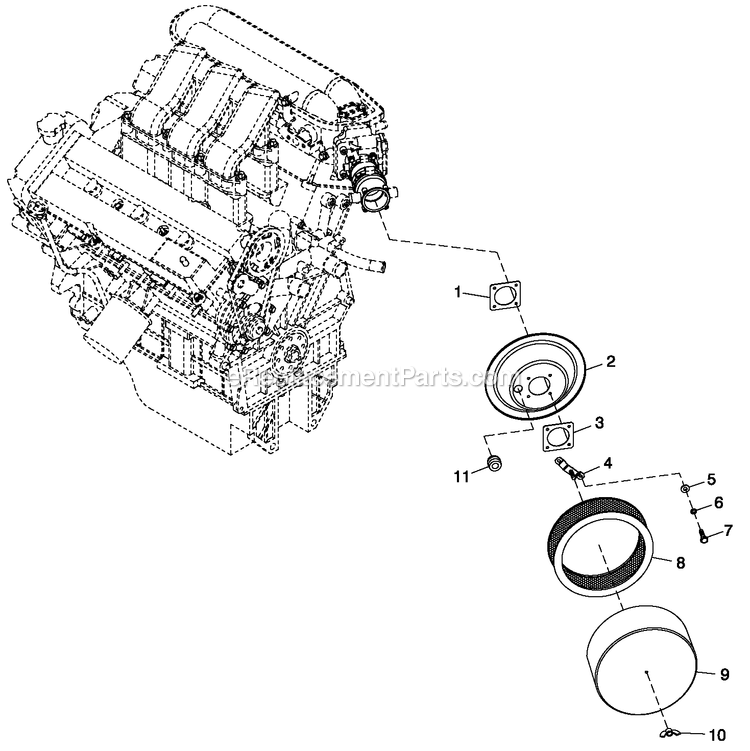 Air Cleanr C4 Diagram and Parts List for QT06030JVSN (4923850)(2007) Generac Generator