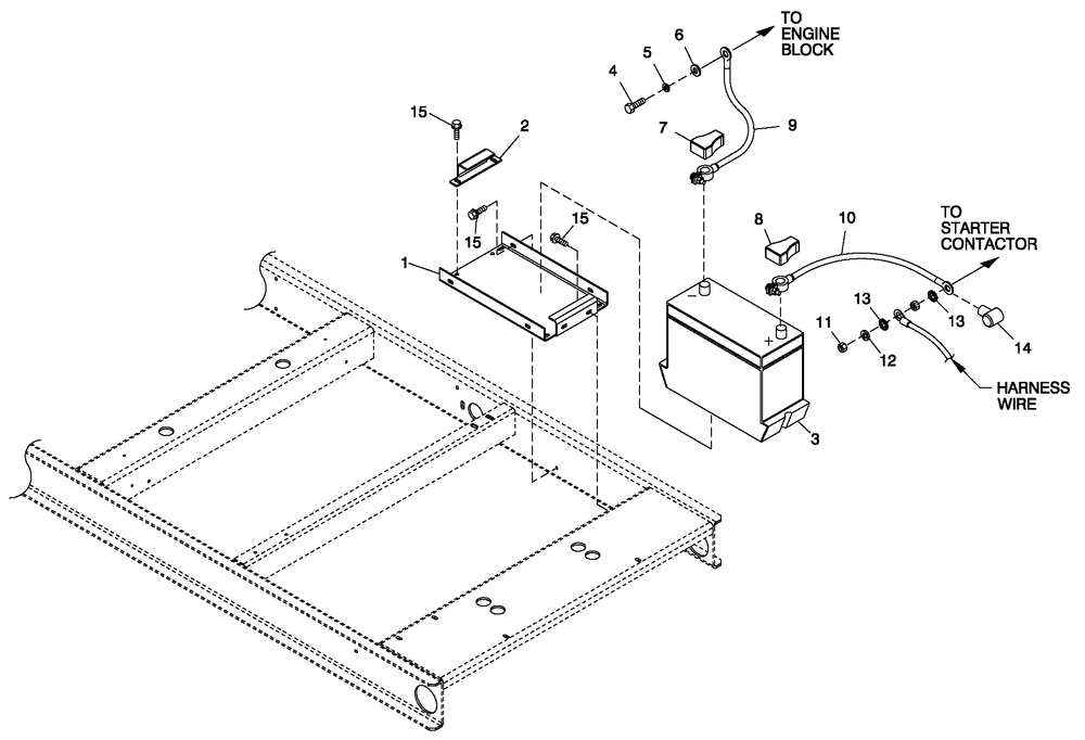 Battery Diagram and Parts List for QT04039AVAN (4230737 - 4230740)(2005) Generac Generator