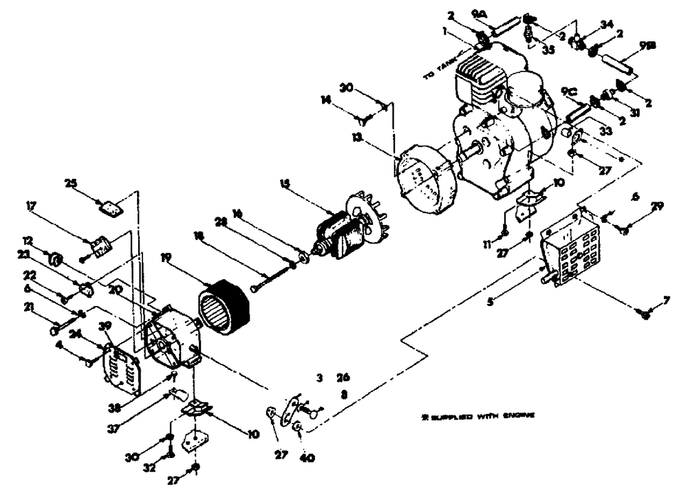 A-C Generator No. 75451 Diagram and Parts List for A2400 (8968-2)(8968-2) Generac Generator