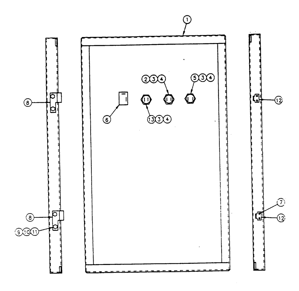 Transfer Switch Door Diagram and Parts List for 9657-2  Generac Generator