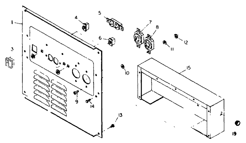 Receptacle Panel Diagram and Parts List for L4001 (8911-2)(8911-2) Generac Generator