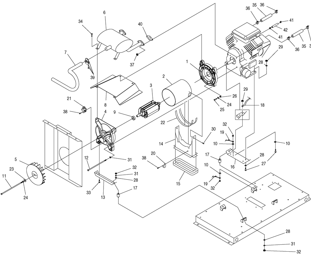 Engine And Alternator Diagram and Parts List for 0046922 (3923067 - 4342228)(2006) Generac Generator