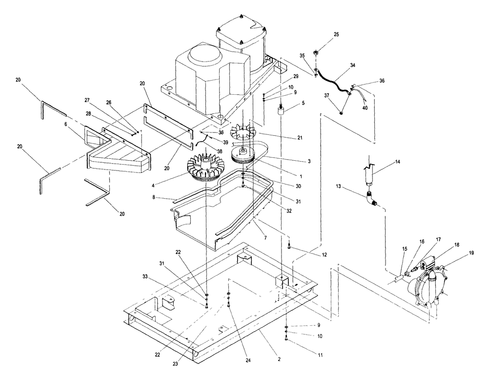 Mounting Base Assembly Diagram and Parts List for 4300-0  Generac Generator