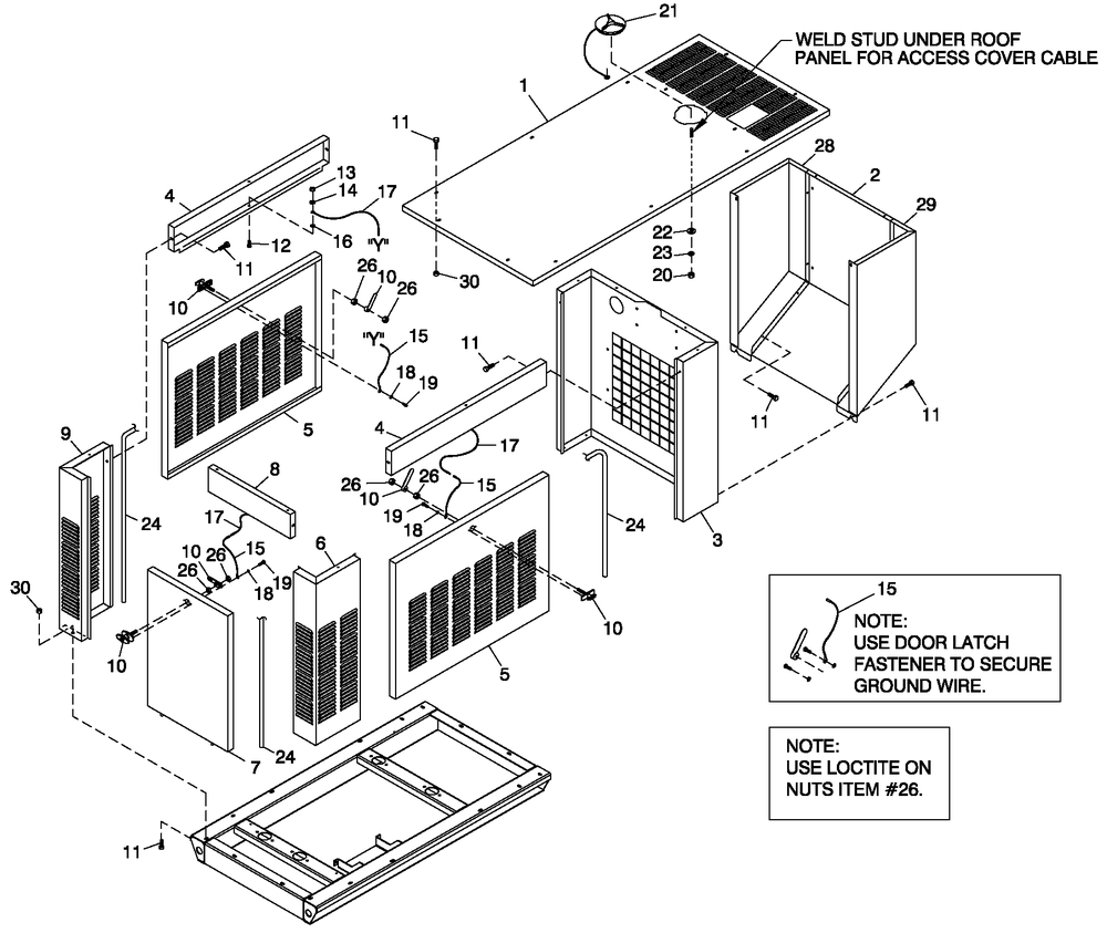 Ev Encl Standard 1.5l Diagram and Parts List for 0049132 (3797302 - 3797704)(2003) Generac Generator