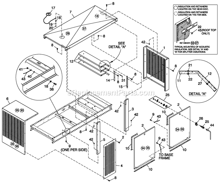 Enclosure C3 Diagram and Parts List for QT07068JVSN (4733294)(2007) Generac Generator