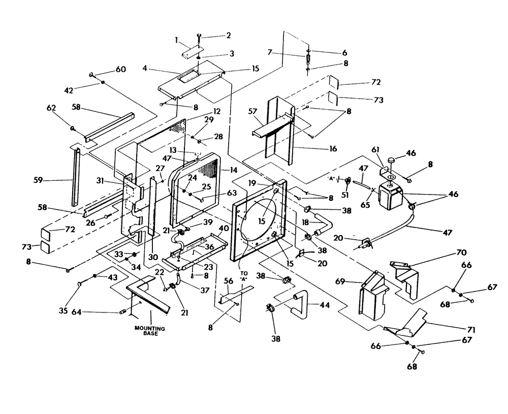 Radiator Diagram and Parts List for 9604-2  Generac Generator