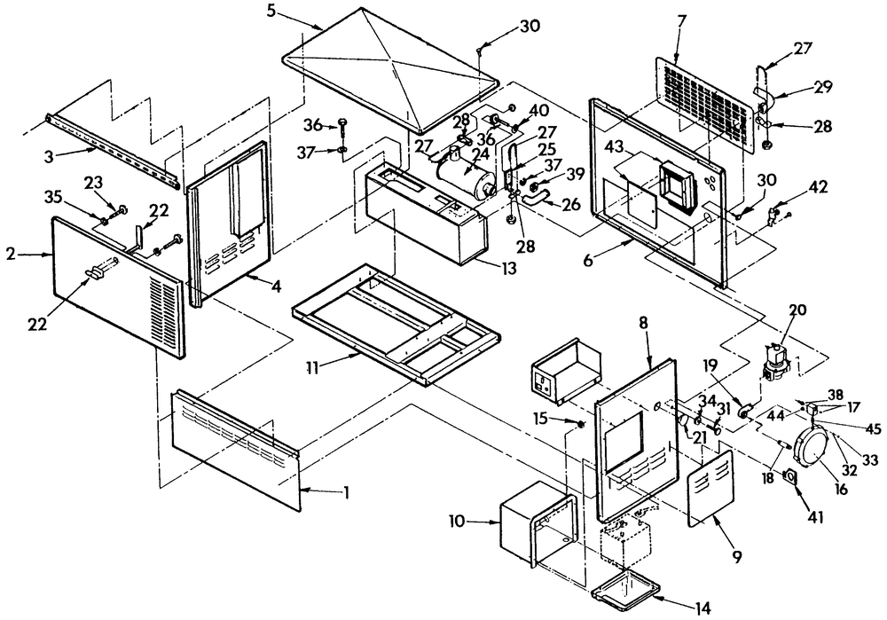 Home Standby Enclosure Diagram and Parts List for 0863-0  Generac Generator