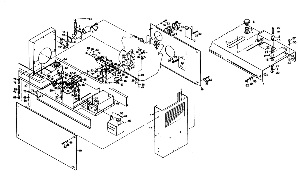 Engine Accessories (Left Hand Side) Diagram and Parts List for 1011-C  Generac Welder