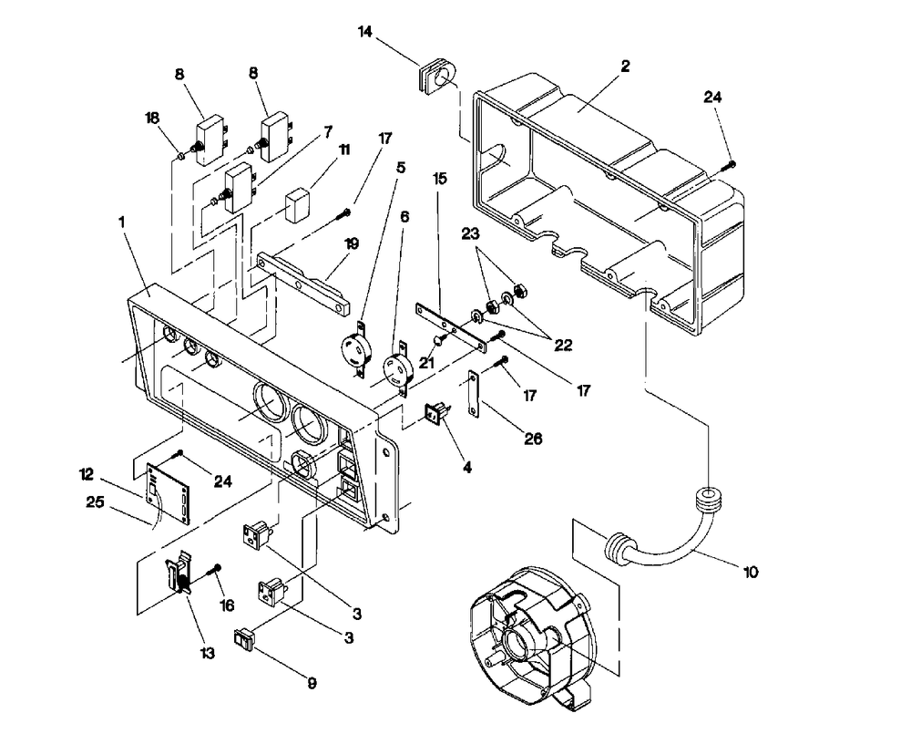 Control Panel Diagram and Parts List for 3500XL (9441-5)(9441-5) Generac Generator