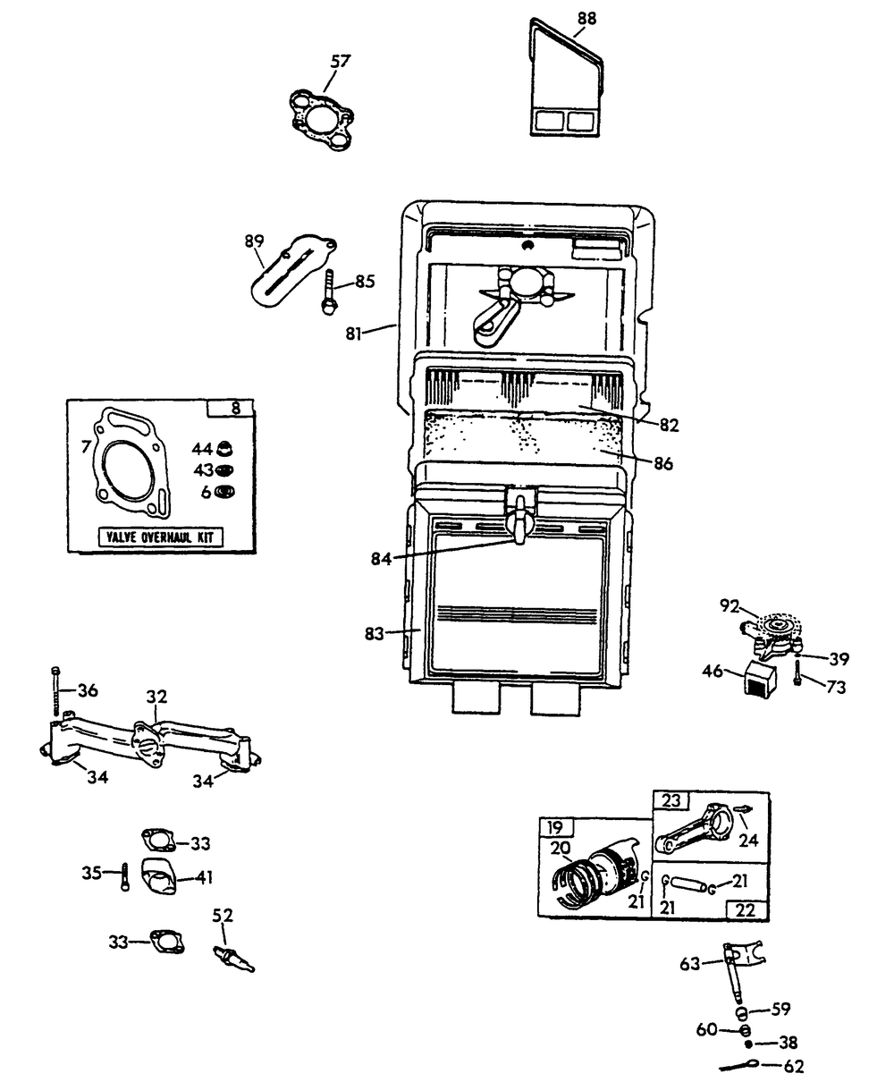 Engine - Gn-480 (Part 2) Diagram and Parts List for 9734-3  Generac Generator