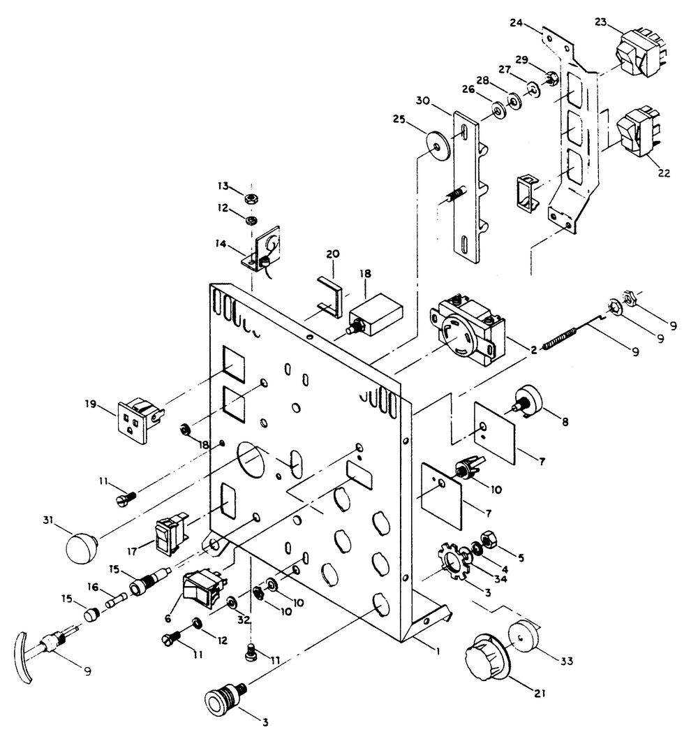 Control Panel Assembly Diagram and Parts List for 6945-2  Generac Welder