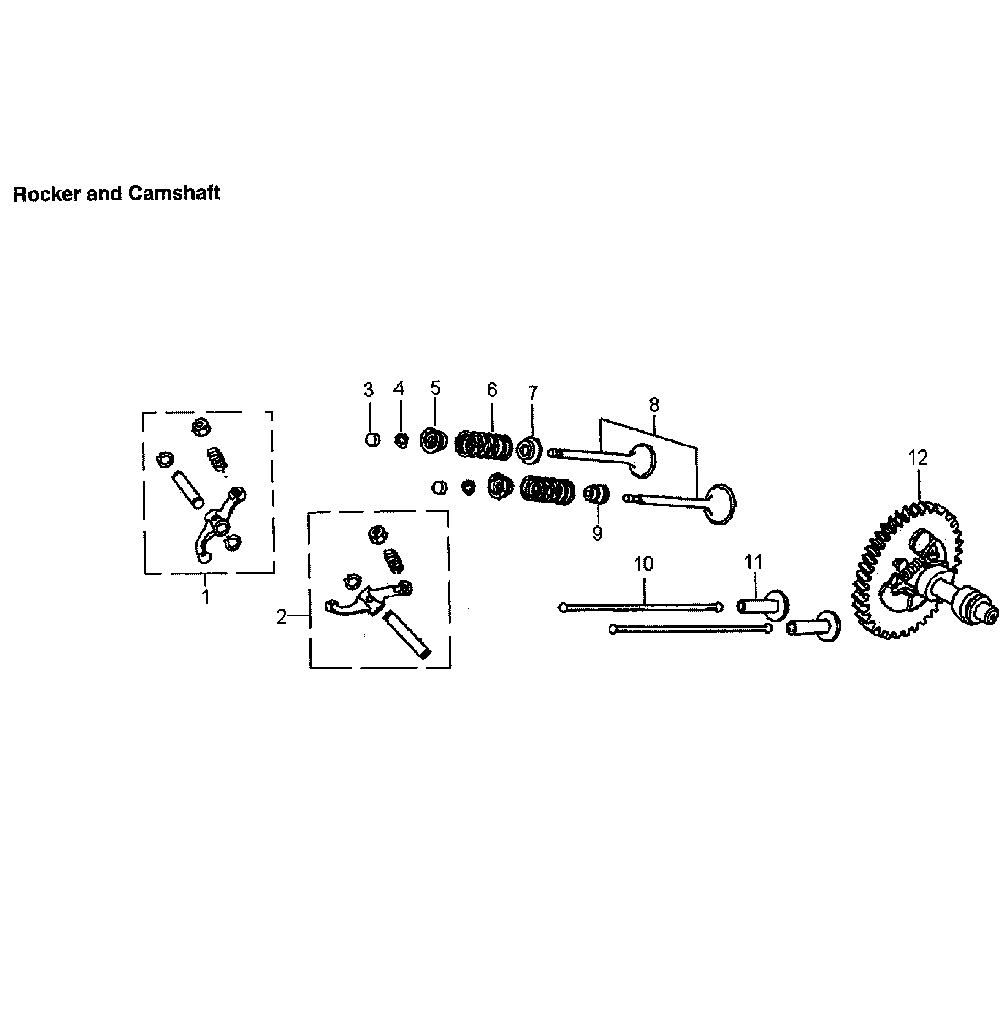 Rocker/camshaft Diagram and Parts List for 5941-2  Generac Generator
