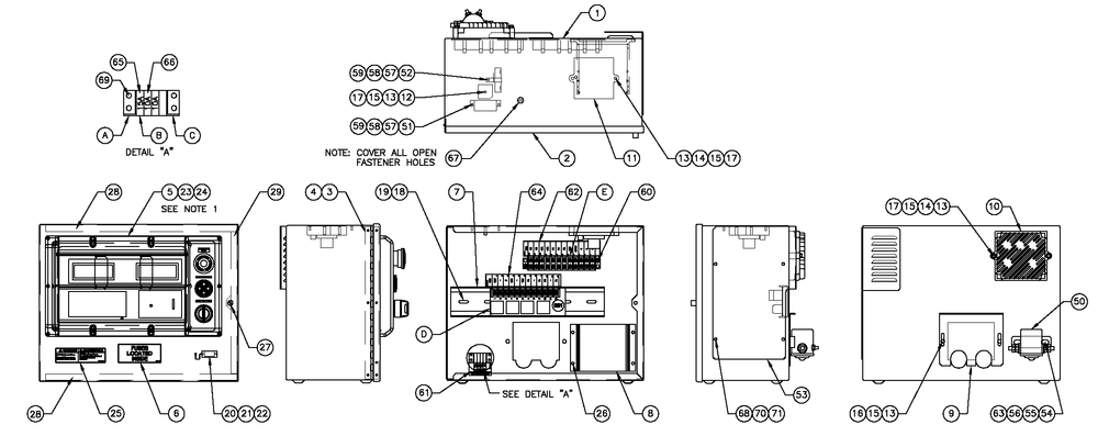 H Panel 2a Battery Charger Diagram and Parts List for BT08046JNSN (3208V28959)(2008) Generac Generator