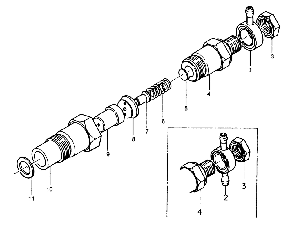Fuel Injectors Diagram and Parts List for 1010-B  Generac Welder