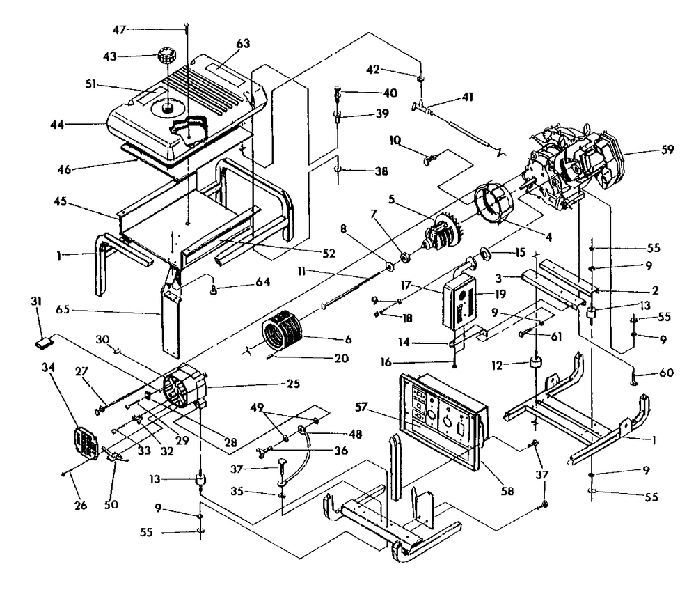Generator Drawing No. 99291 Diagram and Parts List for MC5500 (9803-2)(9803-2) Generac Generator