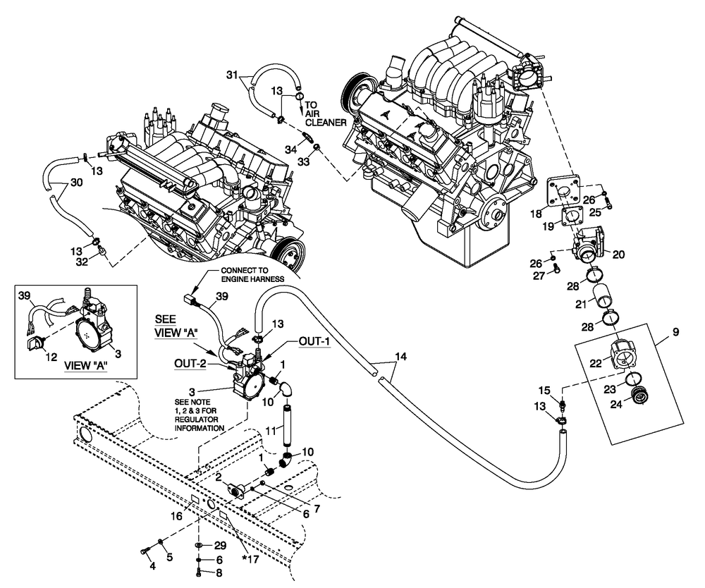 Fuel Nat.Gas And Lp Vapor 3.0l Ford 4-Pole Diagram and Parts List for 0052190 (4340373 - 4340512)(2006) Generac Generator
