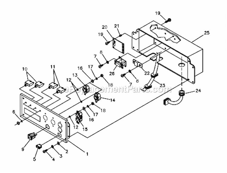 Control_Panel Diagram and Parts List for 7550EXL  Generac Generator