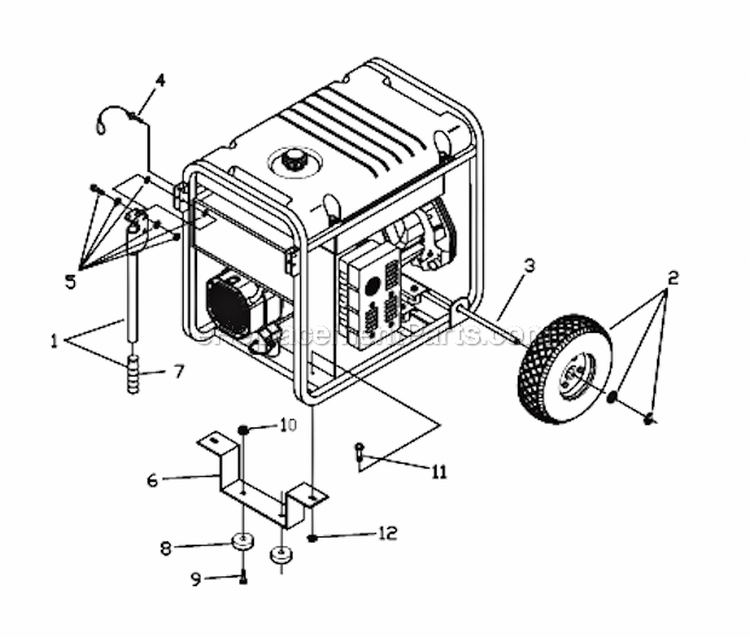 Wheel_Kit Diagram and Parts List for 7550EXL  Generac Generator