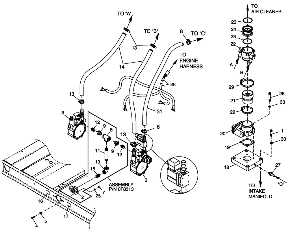 Ev Fuel System Lpv 4.6l 80kw Diagram and Parts List for CT08046ANSN (3507V24654)(2007) Generac Generator