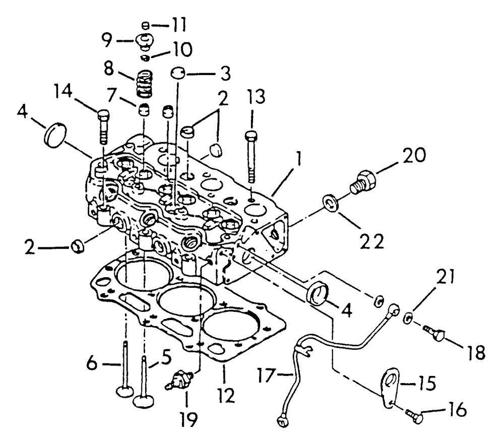 Cylinder Head Diagram and Parts List for 9410-0 (Np80d)(Rv Gen) Generac Generator