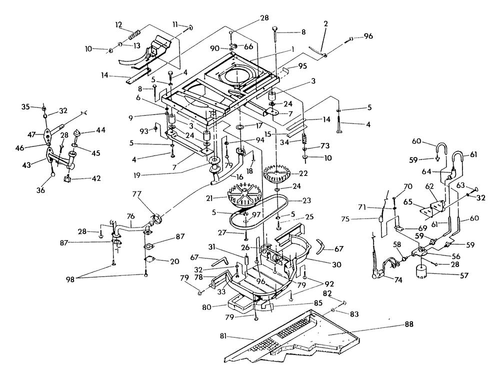Base And Pulleys Diagram and Parts List for 9735-2  Generac Generator