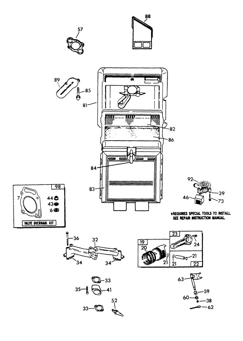 Engine Parts (Part 1) Diagram and Parts List for 9290-2  Generac Generator