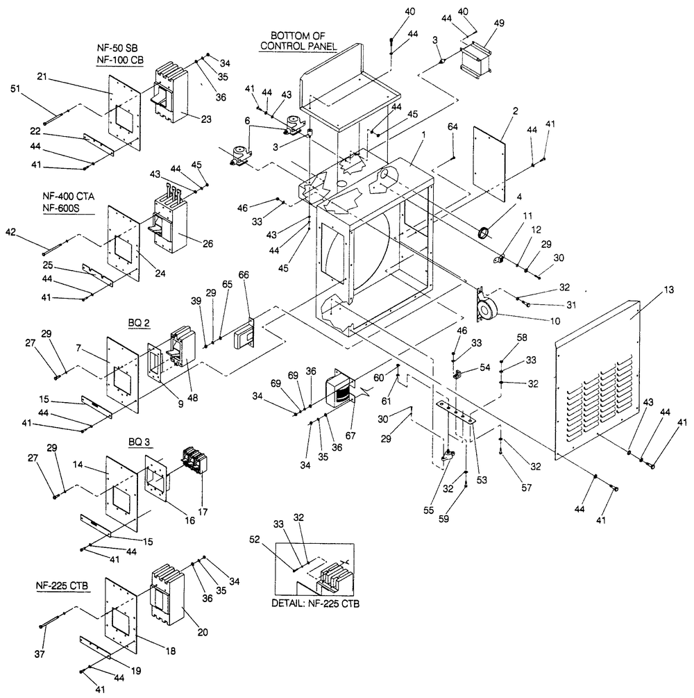Lower Panel Diagram and Parts List for 4345-0  Generac Generator