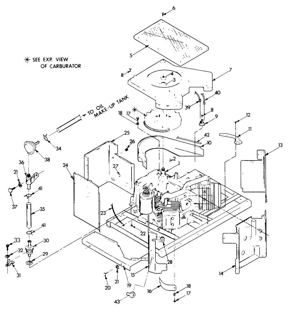 Engine Enclosure Diagram and Parts List for 9428-2  Generac Generator