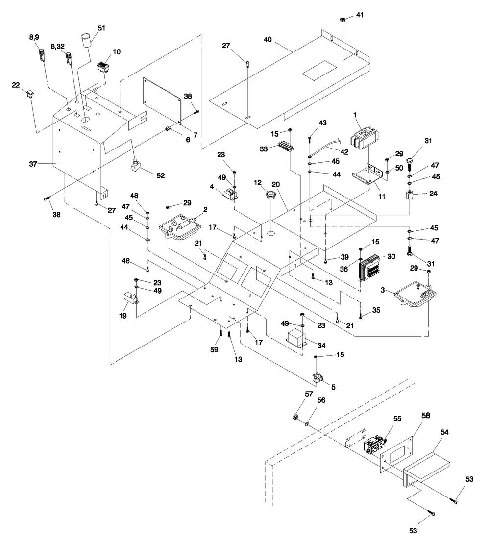 Enclosure 1 Diagram and Parts List for 0053820 (4652220 - 4654095)(2006) Generac Generator