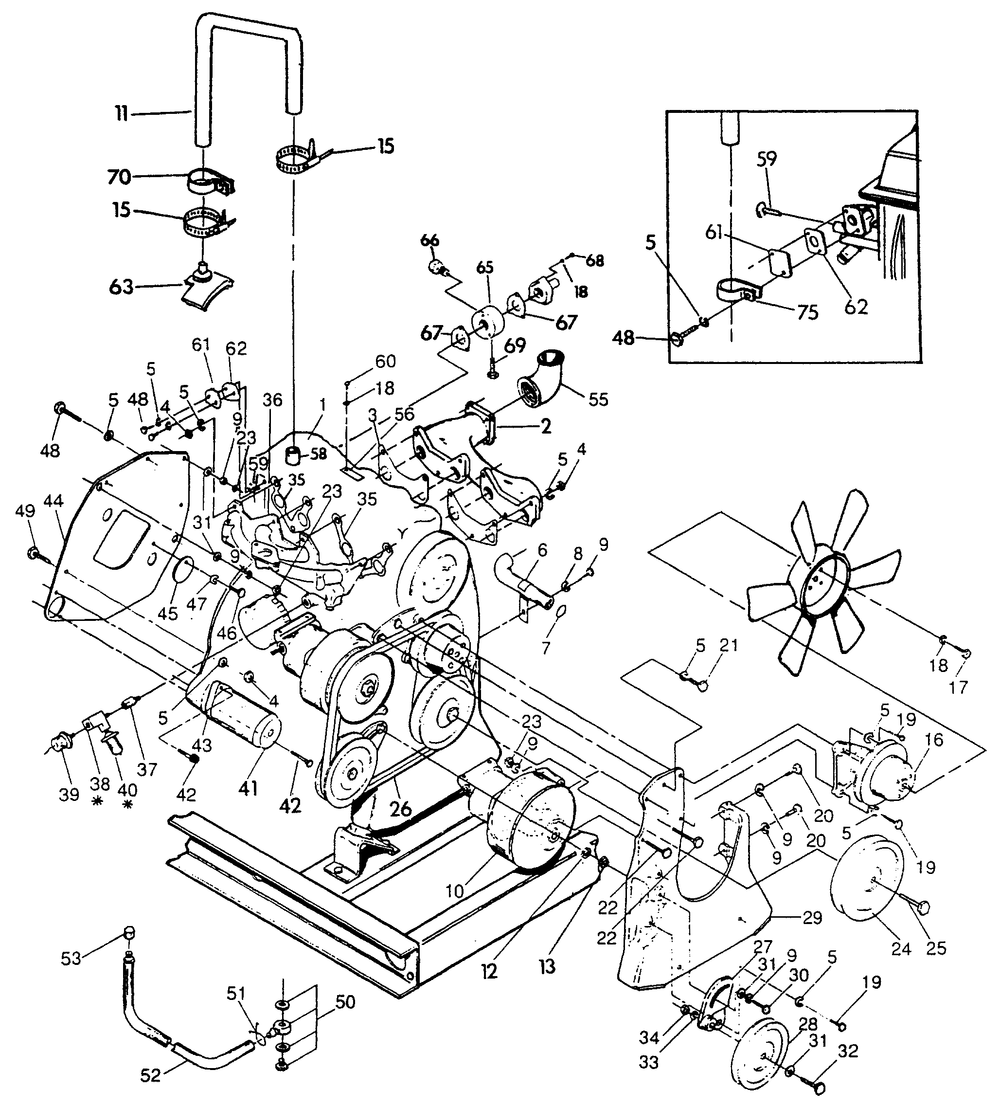 Engine Parts 1 Diagram and Parts List for 9706-0  Generac Generator
